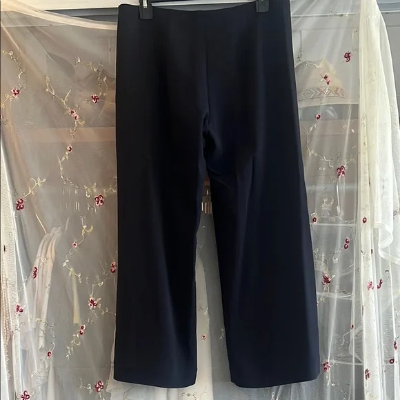 The Row Midnight Navy Black pant with ankle slit detail